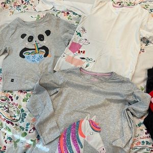 Lot Of 4 Long Sleeve Girl’s T-shirts Tea Joules Size 11-12 and 12 Cute Prints